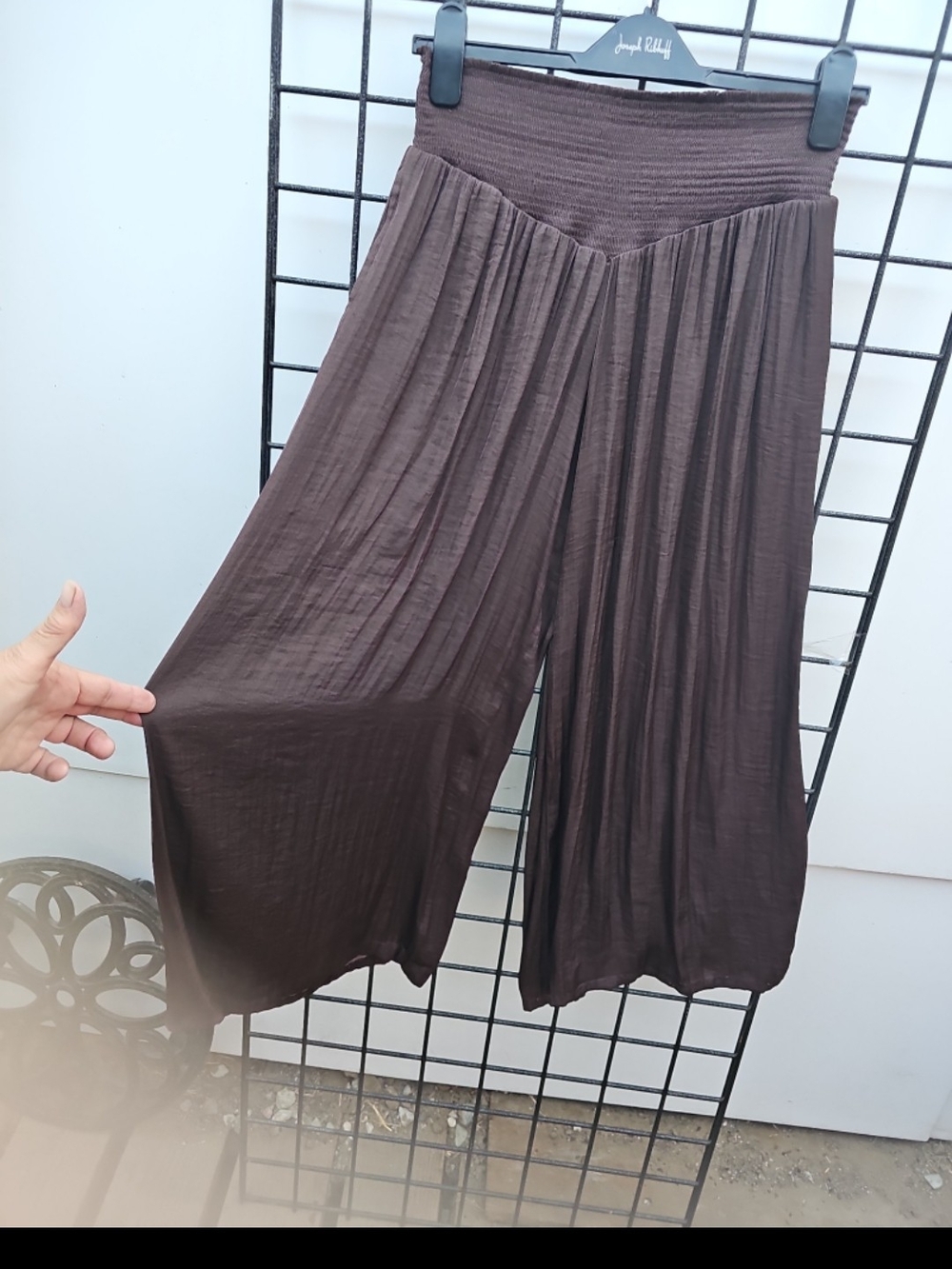 New York & Company Dark Brown Pleated Wide-Leg Pull-On Pants